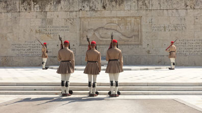 Athen - Wachwechsel vor dem Parlament