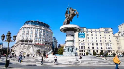 Skopje - Reiterstandbild Alexander der Große